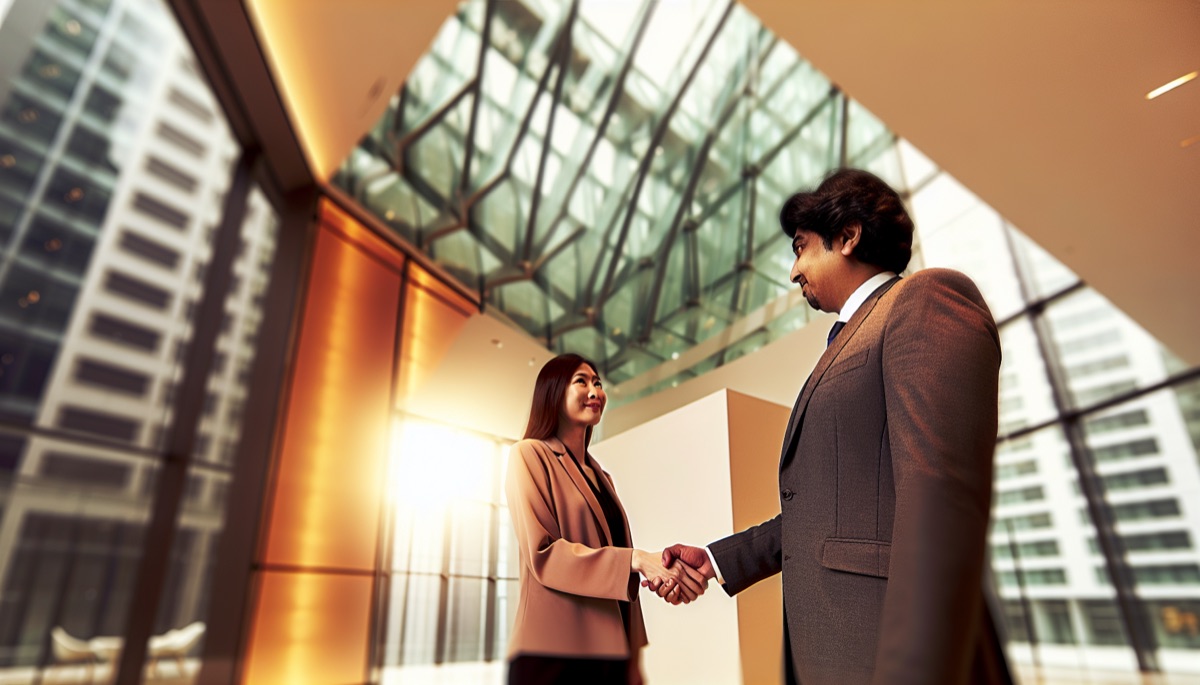 Poignee de main professionnelle symbolisant la credibilite en affaires