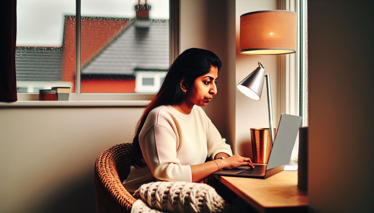Freelance occupé travaillant sur un ordinateur portable depuis chez lui