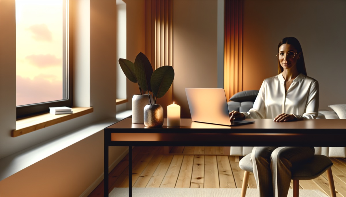 Personne élégante utilisant un ordinateur portable avec une tasse de café