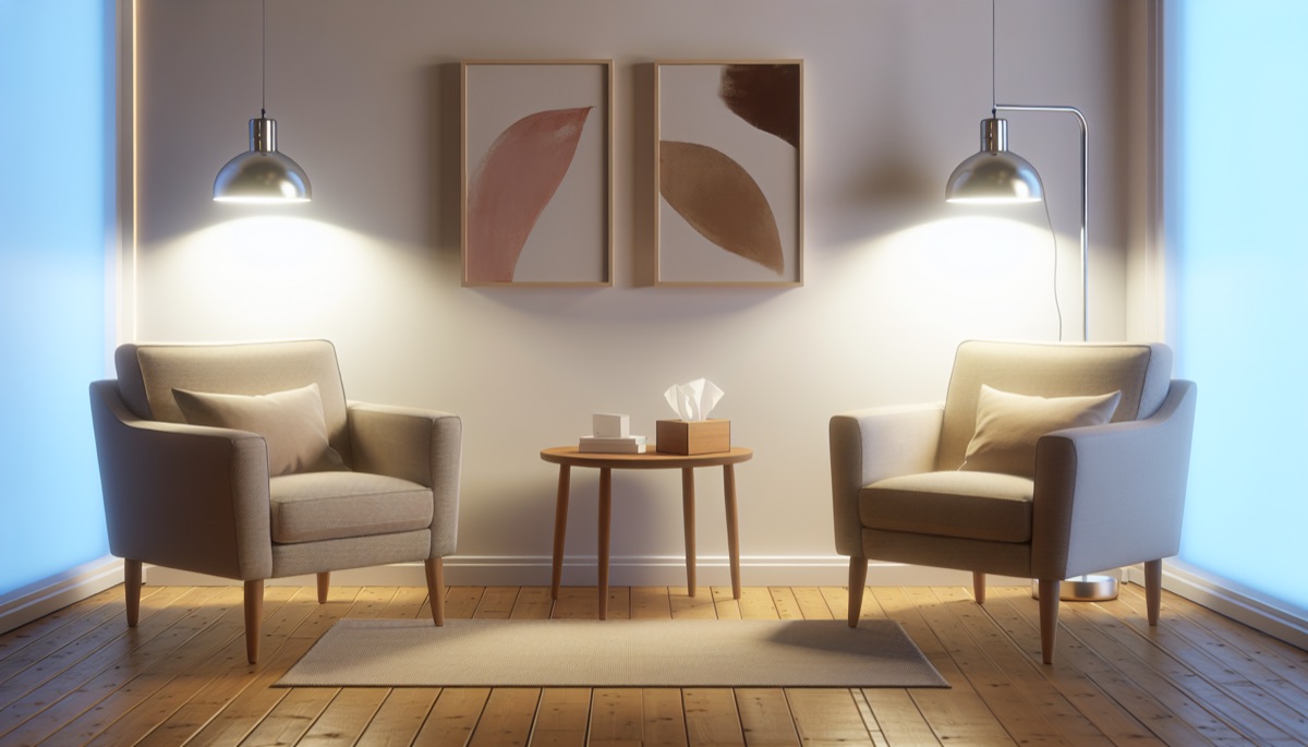 Seance de psychotherapie inspirant confiance dans un cadre professionnel