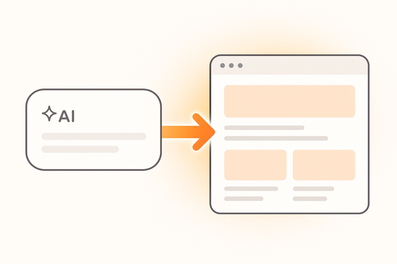 La IA genera tu página web a partir de una breve descripción