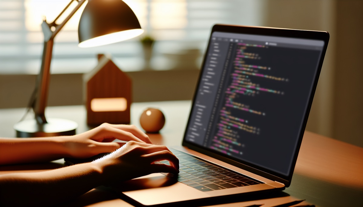 Developpeur codant sur un laptop illustrant les differentes methodes de creation de site