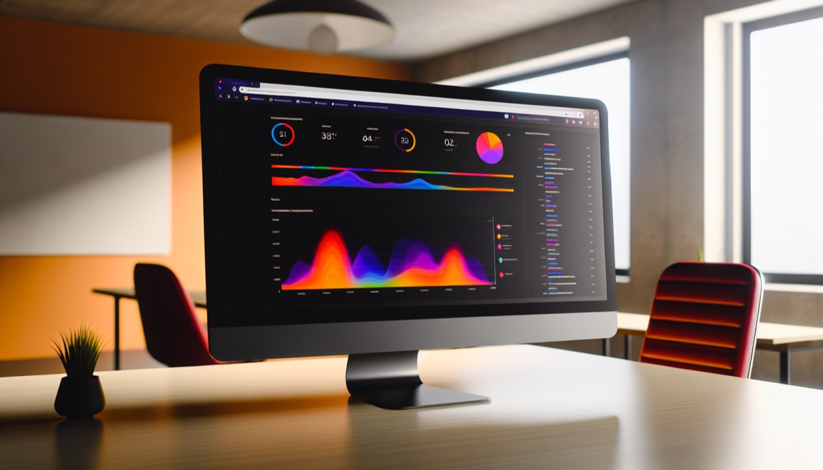 Ecran affichant des metriques de retour sur investissement d'un site web