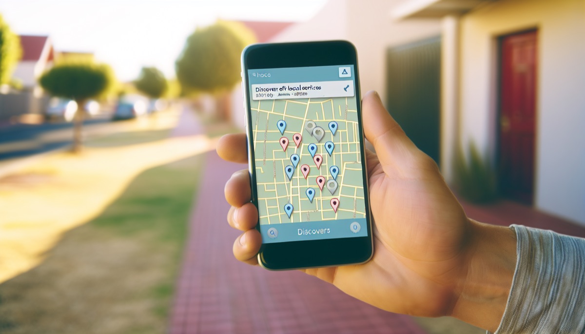 Smartphone affichant Google Maps pour illustrer le referencement local des artisans