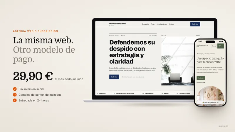 Comparación entre agencia web clásica y modelo de suscripción