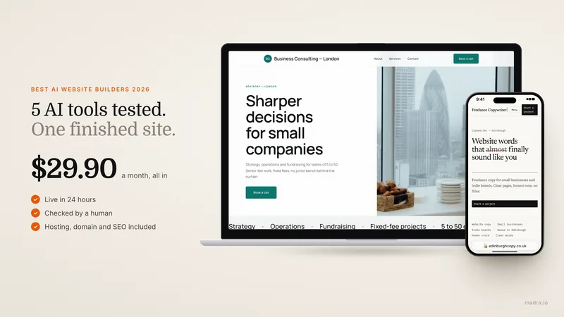 Comparison of the best AI website builders