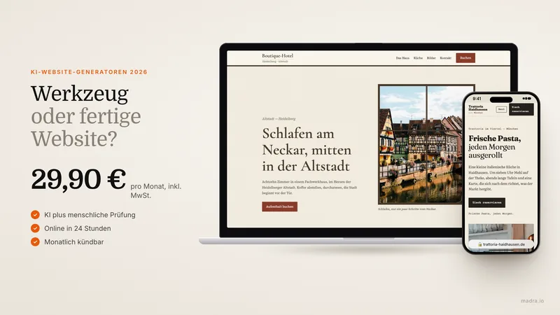 Vergleich von KI-Website-Generatoren als Rangliste mit Preisen und Stärken