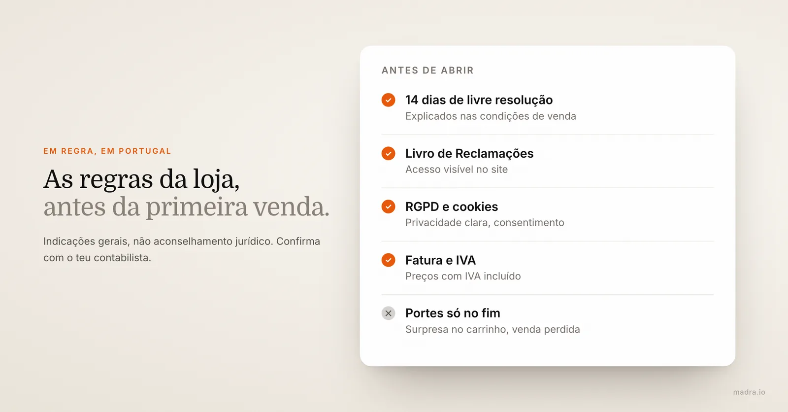 Lista das regras de uma loja online em Portugal: 14 dias de livre resolução, Livro de Reclamações Eletrónico, RGPD e fatura