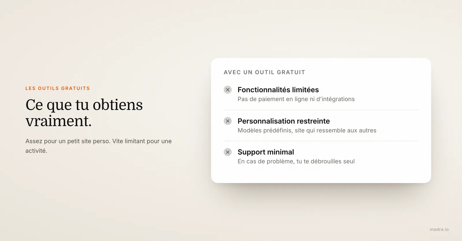 Les limites d'un générateur de site web gratuit : fonctionnalités limitées, personnalisation restreinte, support minimal