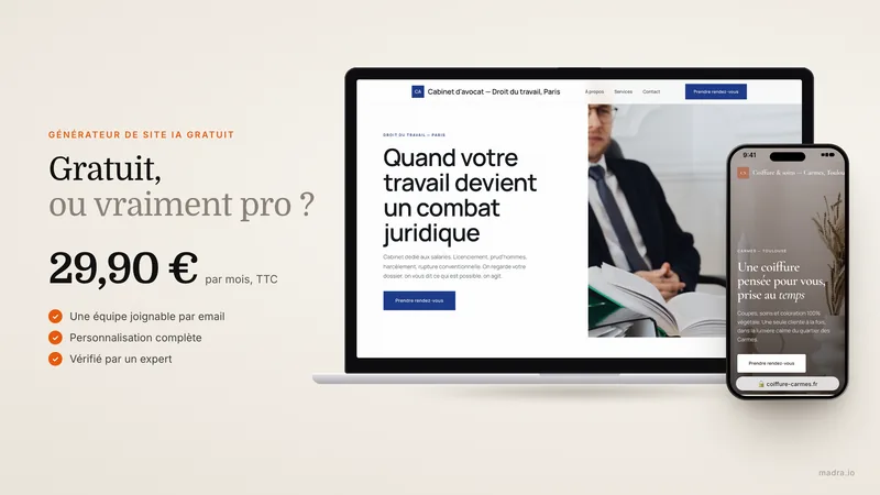 Générateur de site web gratuit par IA