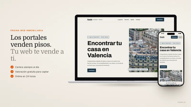 Página web de inmobiliaria con cartera de inmuebles