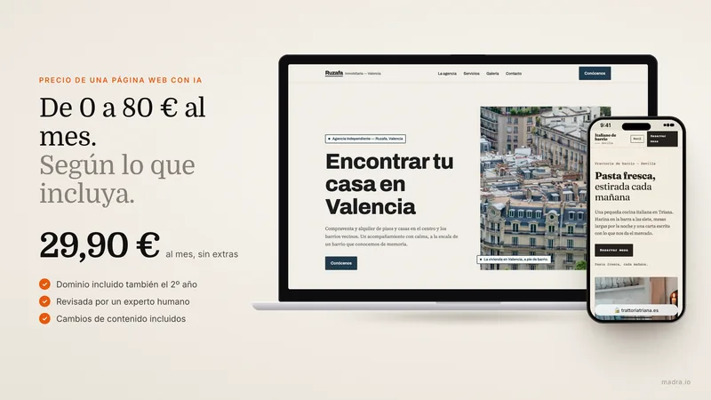 Calculadora y tarifas de los creadores de páginas web con IA