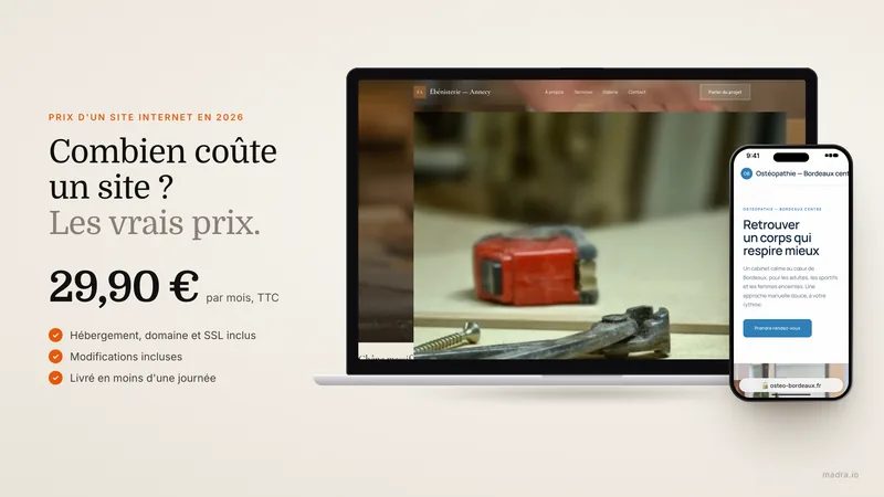Comparatif des prix d'un site internet : agence, freelance et IA