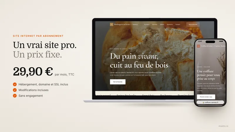 Site internet par abonnement mensuel
