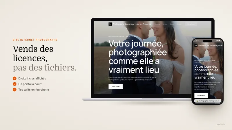 Site internet pour photographe : galerie photo