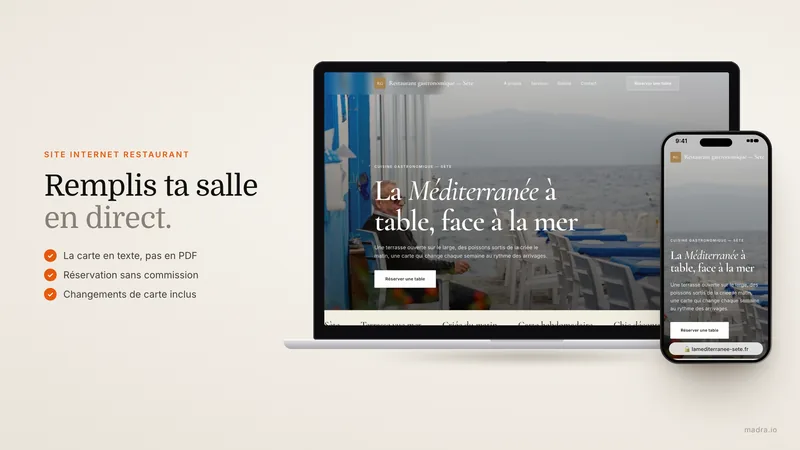 Site internet pour restaurant : menu et réservations en ligne