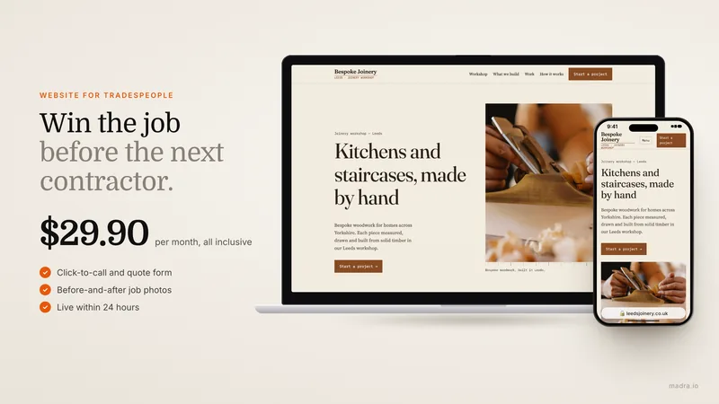 Website for craftsmen and tradespeople