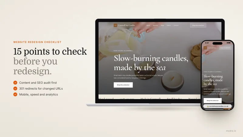 Website redesign: before and after