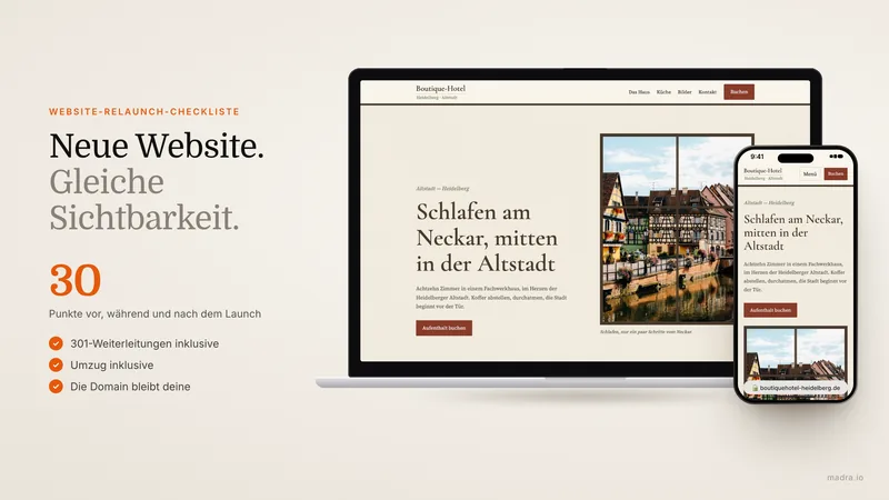 Checkliste für einen Website-Relaunch mit abgehakten Punkten