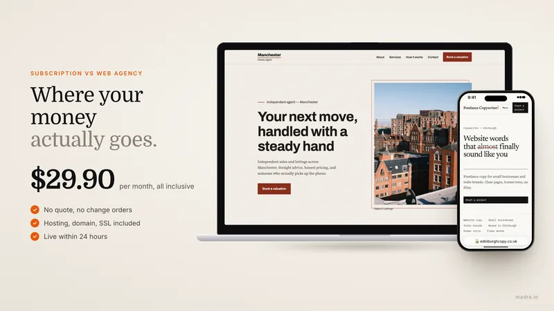 Comparing a classic web agency with the website subscription model