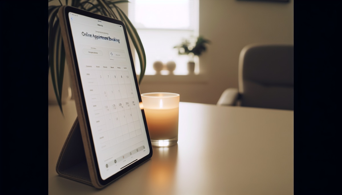 Consultation therapeutique illustrant la prise de rendez-vous en ligne